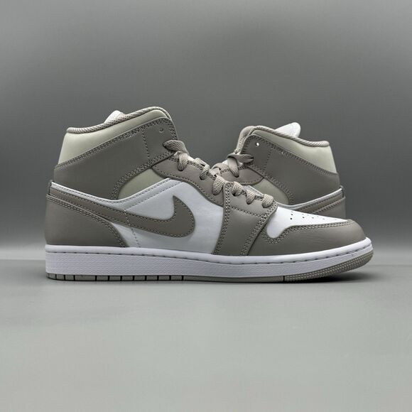 Nike Air Jordan 1 Mid Men's Size 8 College Grey Light Bone-White 554724-082 - Picture 8 of 12